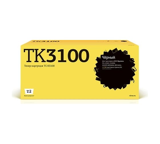 Тонер-картридж T2 (TK-3100/TK3100/3100) для Kyocera FS-2100D, 2100DN, ECOSYS M3040dn, M3540dn (12500 стр.) с чипом TC-K3100