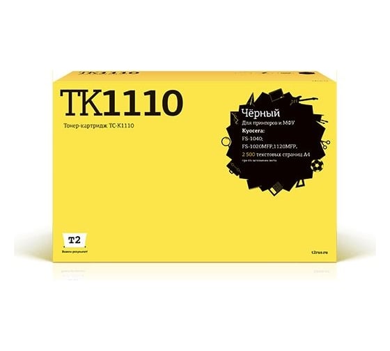 Тонер-картридж T2 (TK-1110/TK1110/1110) для Kyocera FS-1040, 1020MFP, 1120MFP (2500 стр.) с чипом TC-K1110 1