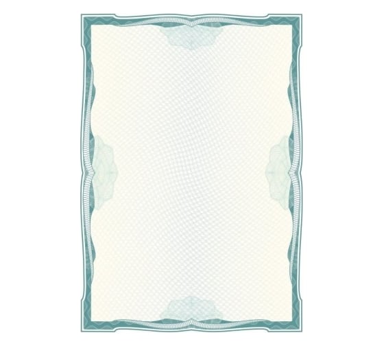 Сертификат-бумага Attache А4 зеленая рамка с водяными знаками, 50 шт в упаковке 1475786 1