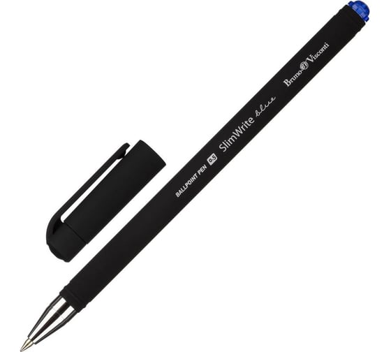 Шариковая неавтоматическая ручка Bruno Visconti slimwrite.black 0,5 мм, синяя 200009 1641230 1