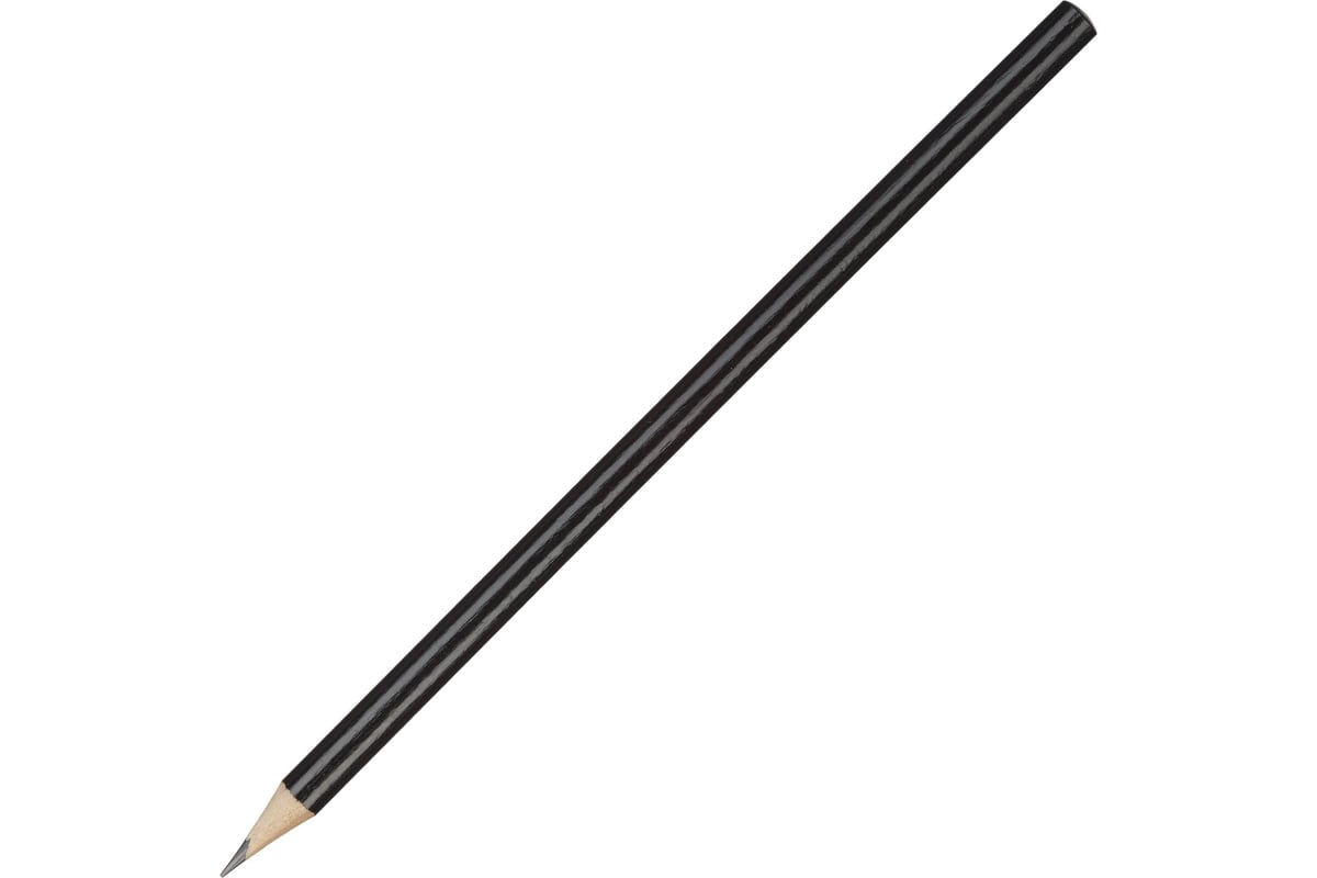 Чернографитный карандаш Attache 177 мм круглый, HB, черный корпус под ...