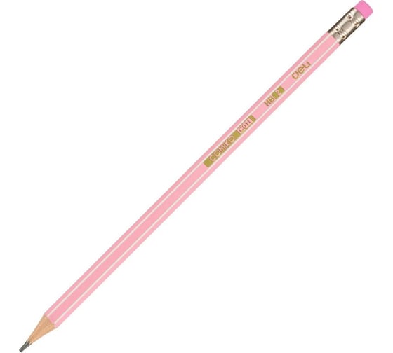 Чернографитный карандаш DELI ec011-hb шестигранный, hb, ластик, цвет ассорти, 12 шт 13623 1550858