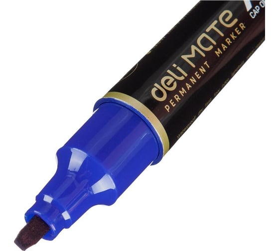 Перманентный двусторонний маркер DELI eu72-bl mate 1,52-6 мм, синий, 10 шт 13623 1676008