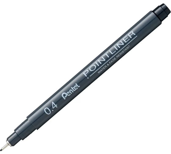Линер Pentel Pointliner S20P-4A 0.4 мм, 12 шт, черные чернила 708867 1