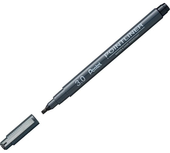 Линер Pentel Pointliner Calligraphy S20P-C30A 3 мм, 12 шт, черные чернила 708865