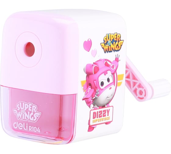 Механическая точилка для карандашей DELI er10409 super wings 1 отверстие, пластик, ассорти 1681165