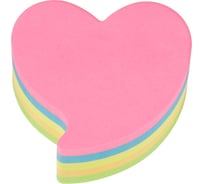 Фигурные стикеры Kores fantasy heart 70x70 мм, 5 смешанных неоновых цветов, по 250 л 48705 1801191