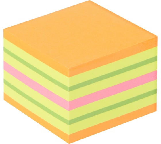 Стикеры Kores cubo 50x50 мм, смешанные неоновые цвета, 400 л 48460 1801188