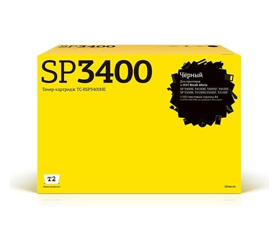 Картридж T2 (406522/407648) для SP3400, 3410, 3500, 3510 (5000стр.) черный, с чипом TC-RSP3400HE 1