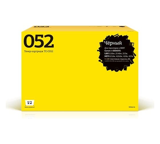 Картридж T2 (Cart 052/2199C002/i-SENSYS LBP212/ MF421) для Canon i-SENSYS LBP212dw, 214dw, 215x, MF421dw, 428x, 426dw, 429x (3100 стр.) черный, с чипом TC-C052 1