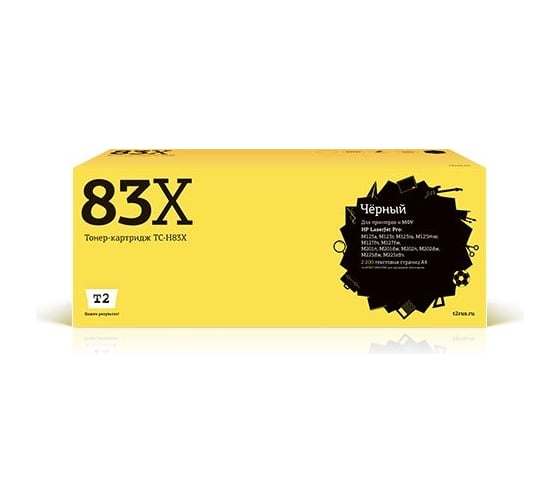 Картридж T2 (CF283X/83X/737/CF283/PRO M201 / M255/NV) для HP LJ Pro M201dw, 202dw, 225dw (2200 стр.) черный, с чипом TC-H83X 1