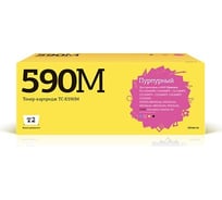Тонер-картридж T2 (TK-590M/TK590M/590M) для Kyocera FS-C2026, 2526, 2626, ECOSYS M6026 (5000 стр.) пурпурны, с чипом TC-K590M