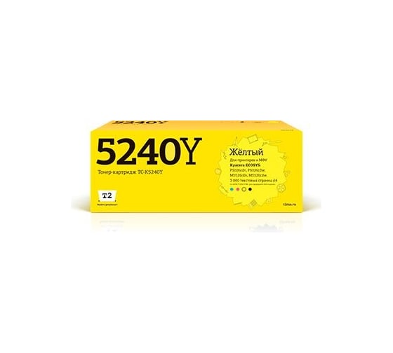 Тонер-картридж T2 (TK-5240Y/TK5240Y/5240Y) для Kyocera ECOSYS Р5026cdn, Р5026cdw, M5526cdn, M5526cdw (3000 стр.) желтый, с чипом TC-K5240Y 1