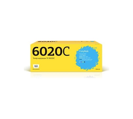 Тонер-картридж T2 (106R02760/6020/6022/6025/6027) для Xerox Phaser 6020, 6022, WorkCentre 6025, 6027 (1000 стр.) голубой, с чипом TC-X6020C