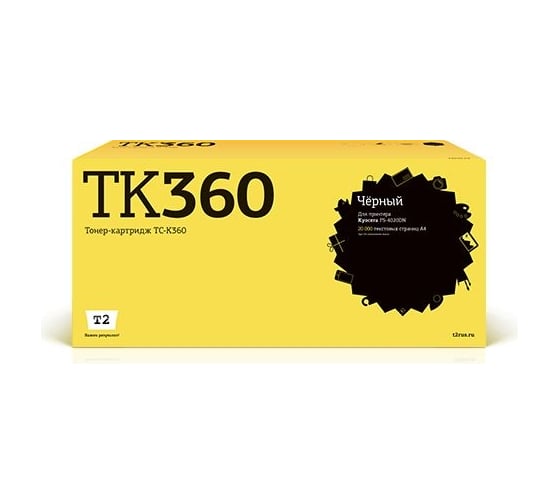 Тонер-картридж T2 (TK-360/TK360/360/FS-4020DN) для Kyocera FS-4020DN (20000 стр.) с чипом TC-K360 1