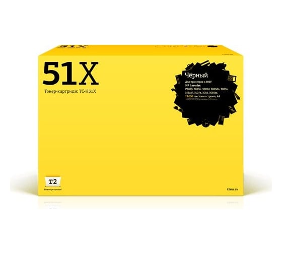 Картридж T2 (Q7551X/Q7551/7551X/51X) для HP LaserJet P3005, M3027, M3035 (13000 стр.) с чипом TC-H51X 1