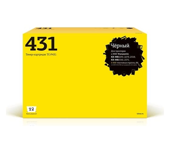Тонер-картридж T2 для Panasonic KX-MB2230, 2270, 2510, 2540, 2571, 6000 страниц, с чипом TC-P431 1