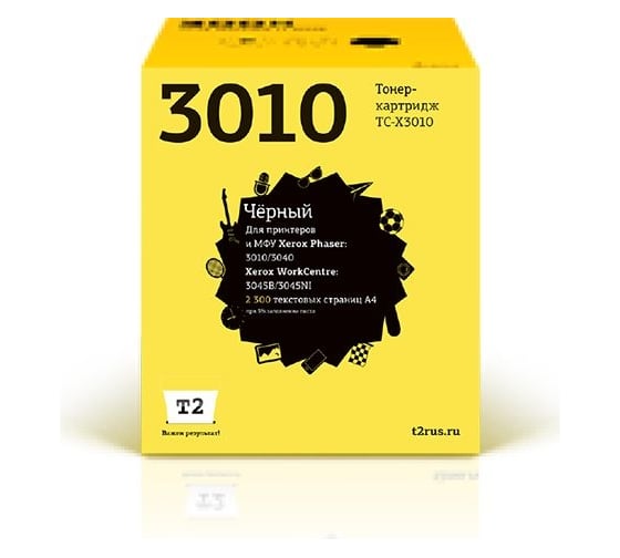 Тонер-картридж T2 (106R02183/3010/3040/3045) для Xerox Phaser 3010, 3040, WorkCentre 3045B, 3045NI (2300 стр.) с чипом TC-X3010 1