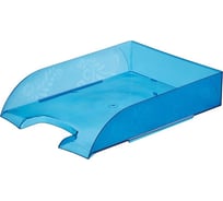 Горизонтальный лоток Комус русская серия, синий прозрач 327397