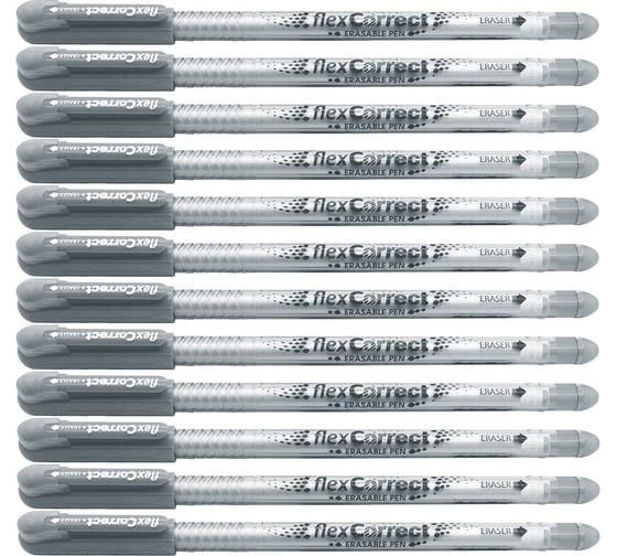 Ручка гелевая Flexoffice пиши-стирай черная с ластиком, 12 шт FO-GELE002 BLACK