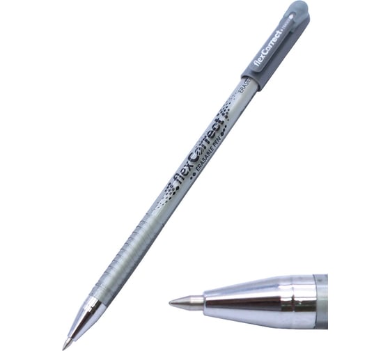 Ручка гелевая Flexoffice пиши-стирай черная с ластиком, 12 шт FO-GELE002 BLACK
