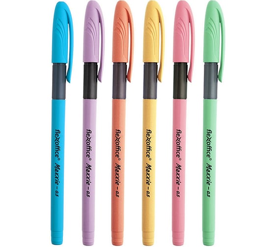 Шариковая ручка с масляными чернилами Flexoffice maxxie синяя, 12 шт. FO-GELB035 MIX BLUE