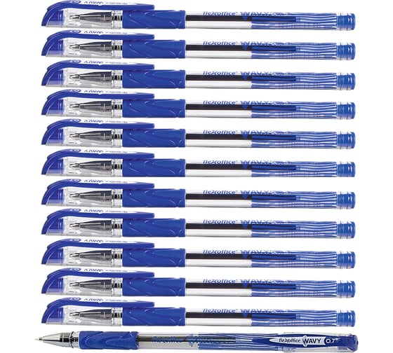 Шариковая ручка Flexoffice wavy синяя, 12 шт. FO-045 BLUE