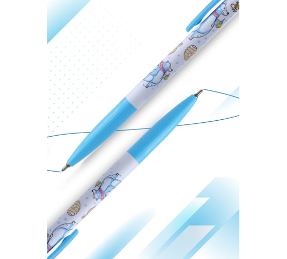 Автоматическая ручка с масляными чернилами Flexoffice bear синяя, 12 шт. FO-GELB032B BLUE