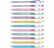 Ручка с масляными чернилами Flexoffice super trendee синяя, 12 шт. FO-GELB09MIX BLUE