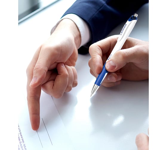 Автоматическая шариковая ручка Flexoffice ledger синяя, 12 шт. FO-048 BLUE