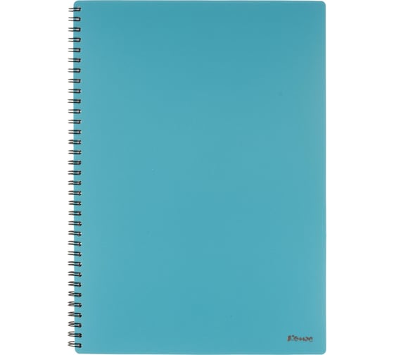 Бизнестетрадь Комус classic а5, 100 л, клетка, пластик, спираль, голубая 1561951 1
