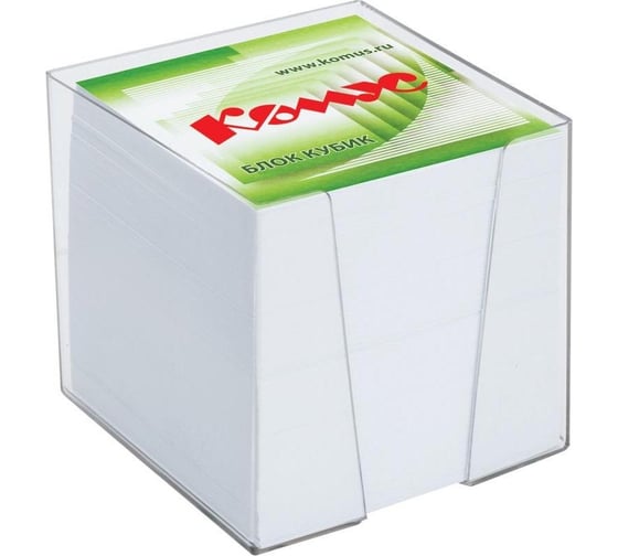 Блок для записей в подставке Комус 9x9х9 см, белый, 100 г 154933