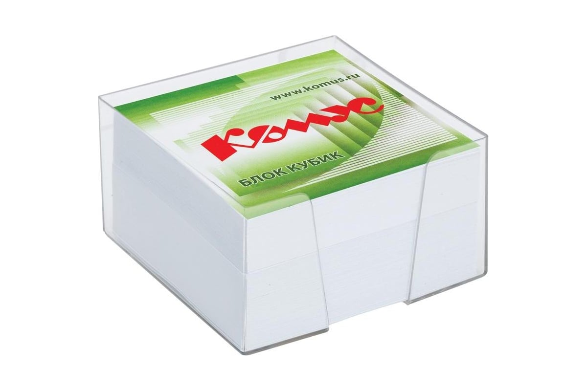 Блок для записей в подставке Комус 9x9х5 см, белый, 100 г 154931 ...