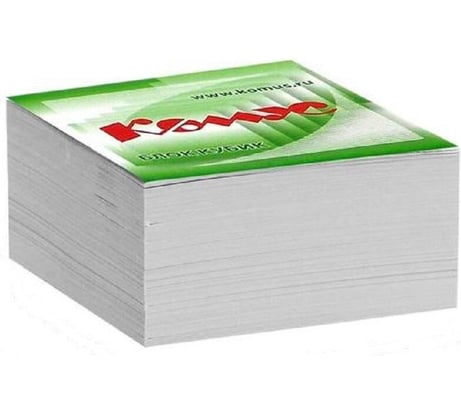 Запасной блок для записей Комус 9x9х5 см, белый, 100 г 154935