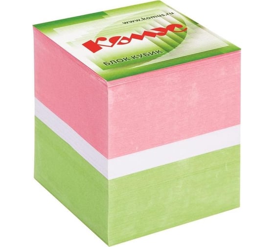 Блок для записей на склейке Комус 9x9х9 см, цветной, 80-100 г 154942