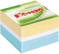 Блок для записей на склейке Комус 9x9х5 см, цветной, 80-100 г 154940