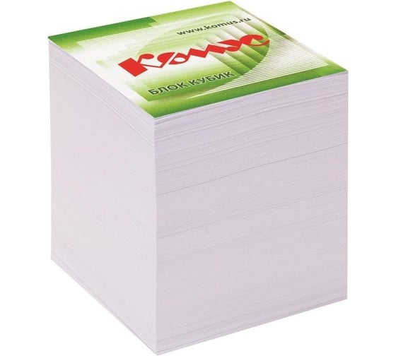 Блок для записей на склейке Комус 9x9х9 см, белый, 100 г 154941