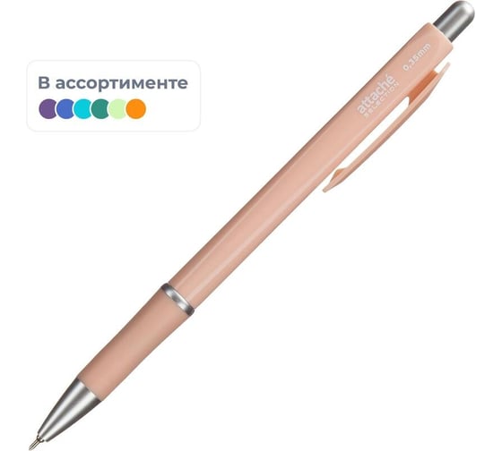 Автоматическая шариковая ручка Attache Selection Flora 0.35 мм, синяя, масляная, манжетка, ассорти, 12 шт. 1515762