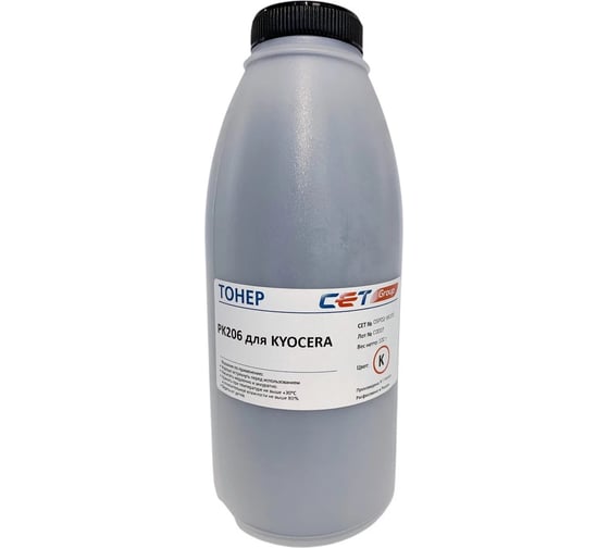 Тонер CET PK206 OSP0206K-100 черный бутылка 100 г Kyocera Ecosys M6030cdn/6035cidn/6530cdn/P6035cdn 1192440