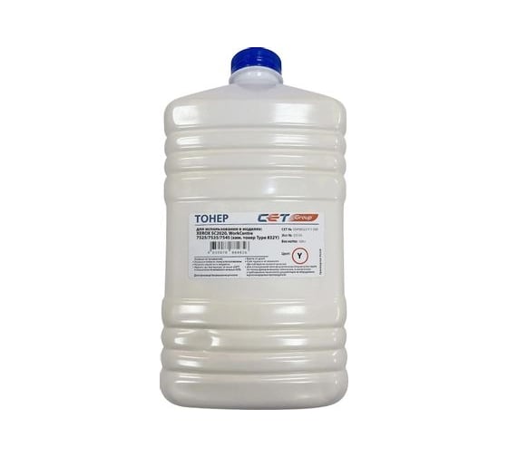 Тонер CET PK832 OSP08323-Y-1-500 желтый бутылка 500 г Xerox SC2020/WC 7525/7535/7545 для принтера 1919686 1
