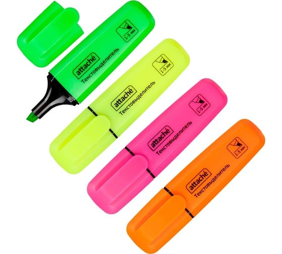 Набор текстовыделителей Attache palette 1-5 мм, набор 4 цвета hl6010 1591150 1