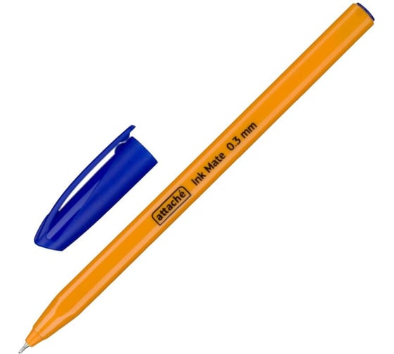 Шариковая неавтоматическая ручка Attache ink mate линия 0.3 мм, оранжевый корпус, 60 шт. 1685729
