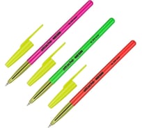 Шариковая неавтоматическая ручка Attache neon 0.35 мм, синий, масляная, ассорти, 36 шт. 1599472