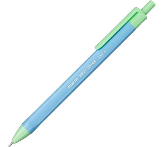 Шариковая автоматическая ручка Attache bright colours голубой/зеленый, 0.5 мм, масляная, синяя, 40 шт. 1555813