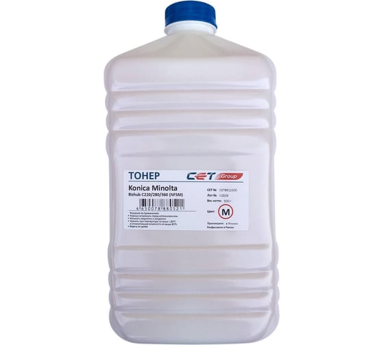 Тонер CET NF5M 8812500 пурпурный бутылка 500 г Konica Minolta Bizhub C220/280/360 для принтера 1217674