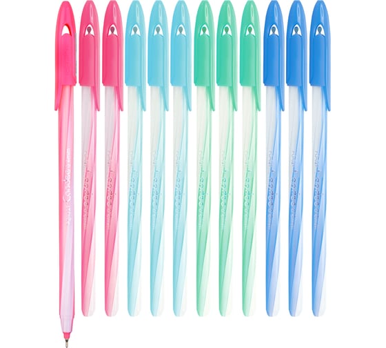 Шариковая ручка Flexoffice candee синяя, 12 шт. FO-027 BLUE