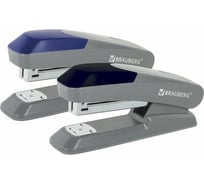 Серый степлер BRAUBERG №24/6, 26/6 Quantis 222554