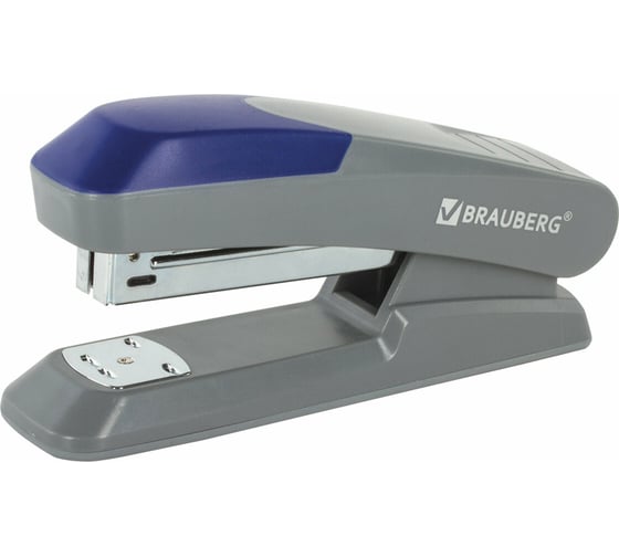 Серый степлер BRAUBERG №24/6, 26/6 Quantis 222554