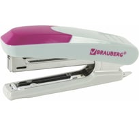 Серо-розовый степлер BRAUBERG №10 Quantis 222556