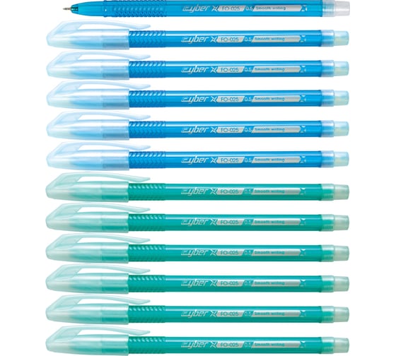 Шариковая ручка Flexoffice cyber синяя, 12 шт. FO-025 BLUE